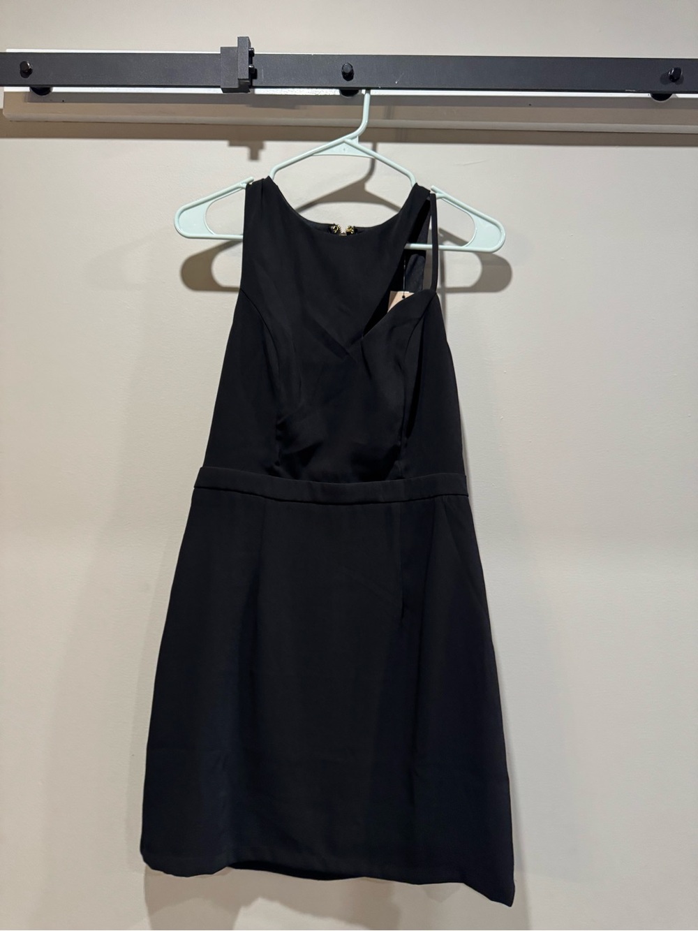 NWT DO+BE Black Cutout Mini Dress Gold Zip M